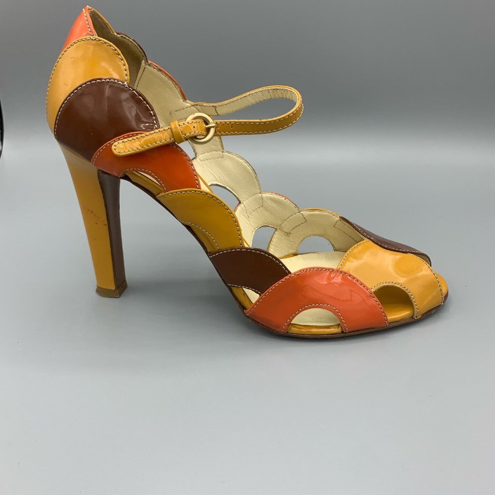 MIU MIU patent leather multicolor sandals